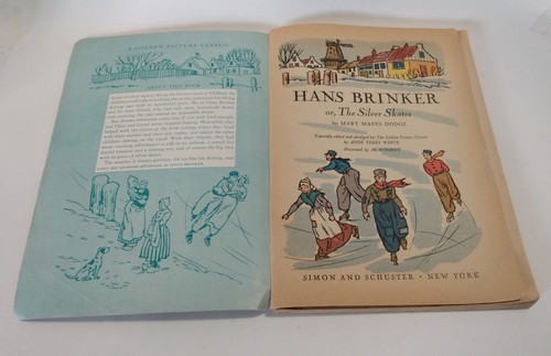Hans Brinker or The Silver Skates Paperback Book Simon And Schuster 1957 CL-411 - Foto 5 di 9