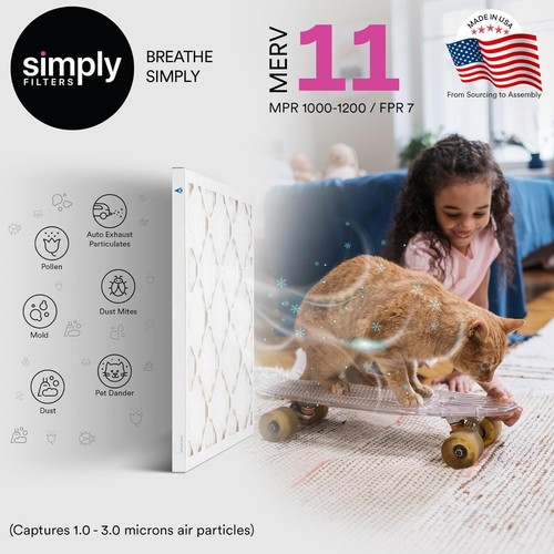 Filtro de aire climatización Simply Filters 19x25x1 MERV 11, MPR 1000, horno de aire acondicionado - Imagen 6 de 56