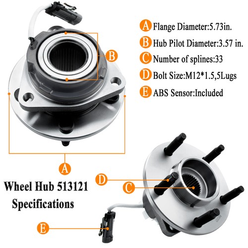 DRIVESTAR 512357 Rear Wheel Hub & Bearing Assembly For Chevrolet Impala