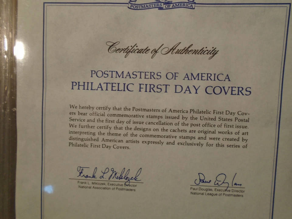 Postmasters Of America. Philatelic First Day Covers w/ 6 handwritten env. stamps - Image 4 of 4