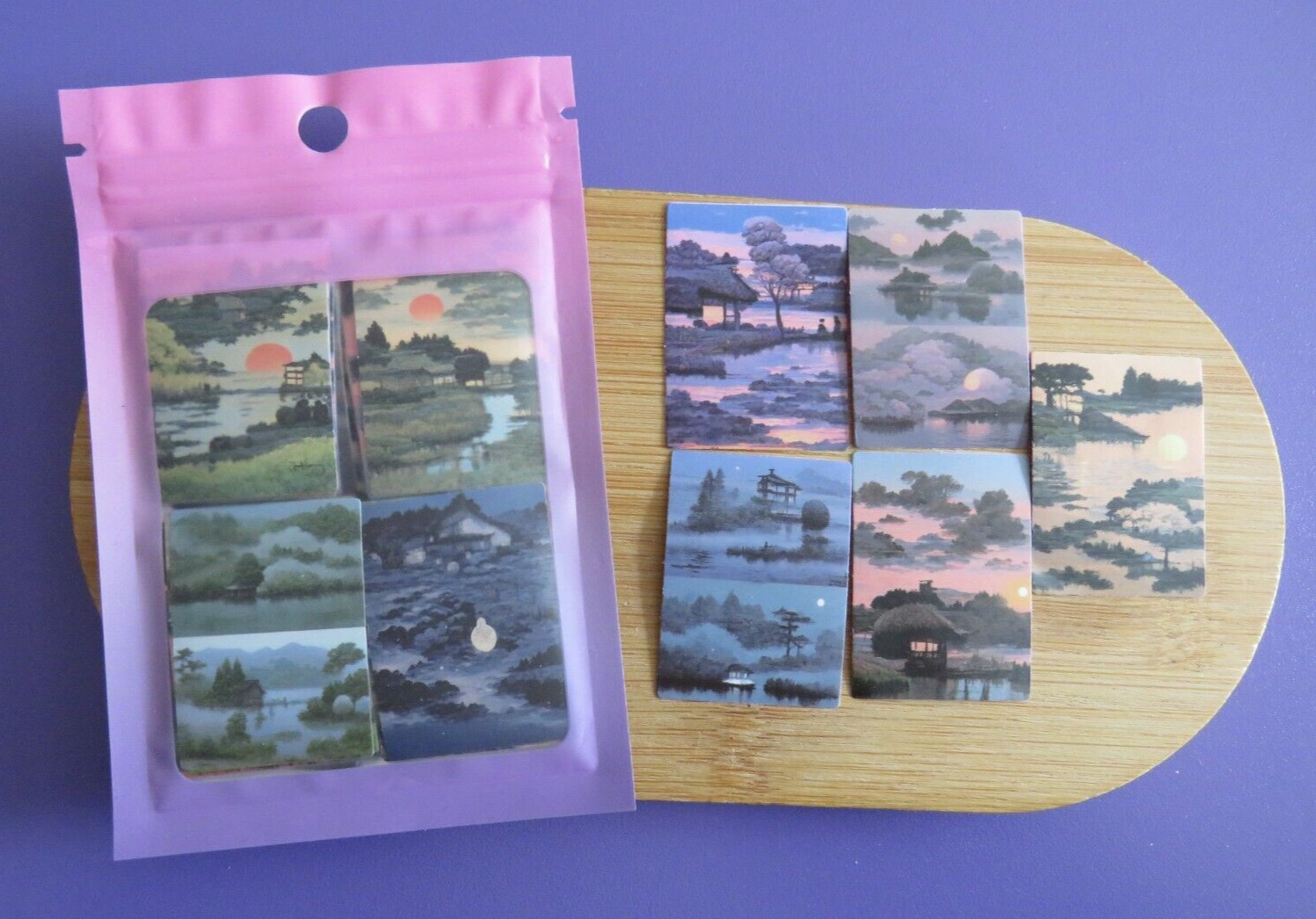 50 Japan Korea Ästhetik Sonne Mond Landschaft beschichtet Papier Kleber winzige Aufkleber