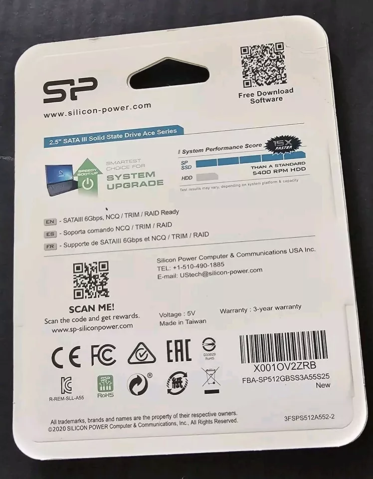 Silicon Power Ace A55 Ace Series 2.5" SATA III 3D Nand SSD 512GB 7mm Ultra Slim - Image 2 of 4