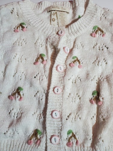 Matilda Jane (Hello Lovely) Sweet Cherries Cardigan Sweater - Size 4 Girls - Picture 2 of 10