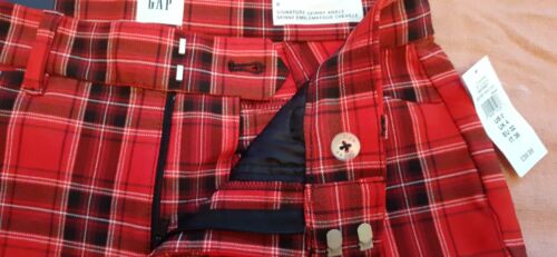Ladies GAP signature skinny ankle red plaid pants size UK4 - Picture 3 of 7