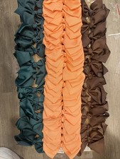 Lot of 45 Hair Bows Brown Green Orange Grosgrain Ribbon Clips Bulk Set Girls  