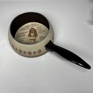 VTG 70s Oster Retro Mid Century DuraCeramic Brown Electric Fondue Pot Model 683E