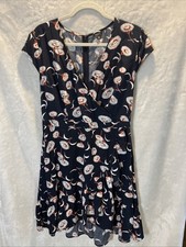 J Crew Mercantile Navy Floral Dress Knee Length Sz 10