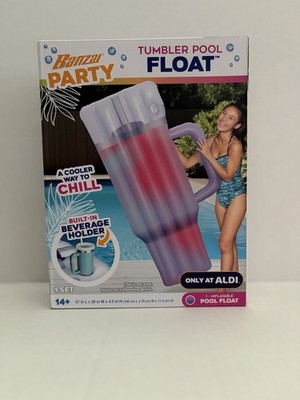 Banzai Tumbler Pool Float Inflatable Lounge w/ Built-In Cup Holder Model 23709