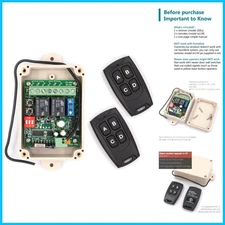 Weatherproof Wireless Relay Switch with Secure Key Fob - 10A Control Capability