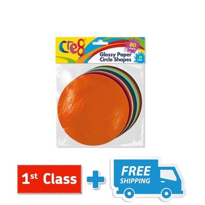 Cre8 Glanzpapier Kreise 15 cm bunt (80 Stück)