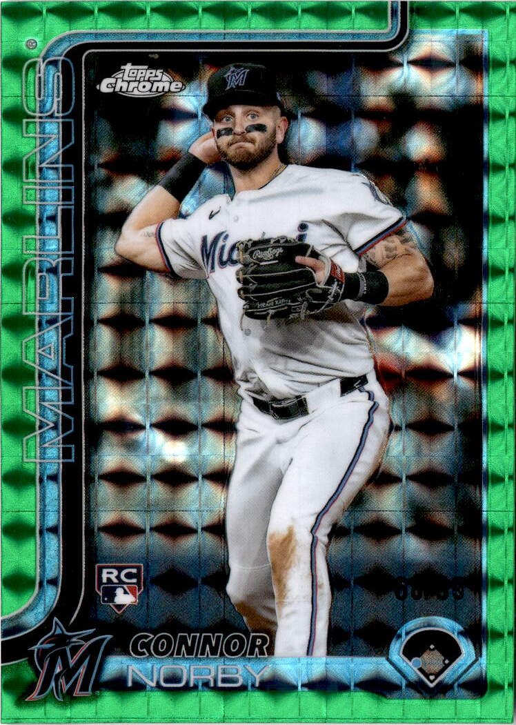2025 Topps Chrome #199 Connor Norby /99 Green Miami Marlins