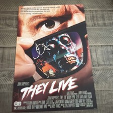 John Carpenter Signed 12x18 They Live Movie Poster BAS COA