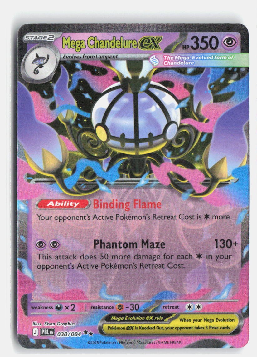 Pokemon tcg ME05: Pitch Black Mega Chandelure ex Near Mint or Better
