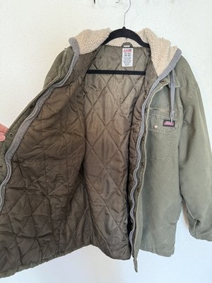 Vintage Dickies Olive Green Sherpa Lined Work Jacket XL
