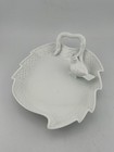Vintage Paris Royal White Porcelain Leaf Shaped Trinket Dish w/ Bird  7” x 6” — photo 2