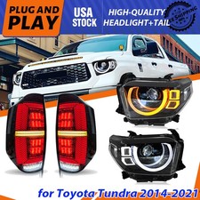 Upgrade Full Led Headlights Tail Lights Combo Kit For Toyota Tundra 2014-2021