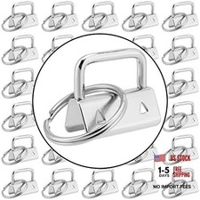 100 PCS 1 Inch Key Fob Hardware with Rings - Metal Chain Fob Wristlet