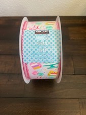 Kirkland Wire-Edged Ribbon 2.5" Wide 50 YD Gift Wrap Ribbon in White Birthday