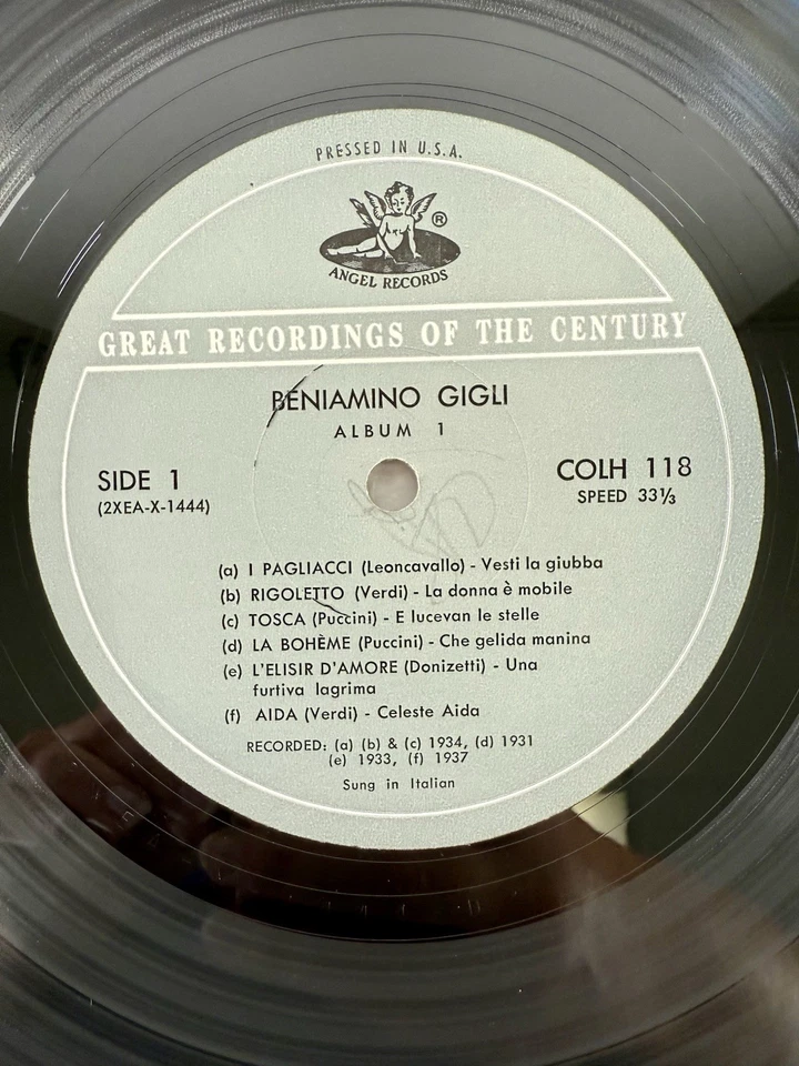 Beniamino Gigli, Album 1, Angel Records COLH 118 Great Recordings of the Century - Image 4 of 4