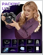 5K Bridge digital camera, WiFi, flip screen, app control, 18x zoom, black