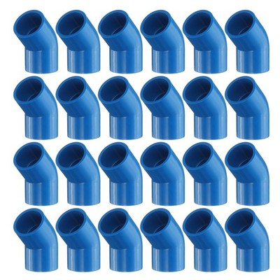 24x 45° PVC-Adapter 1/2'', blau, für Möbelbau/Garten, 2-Wege