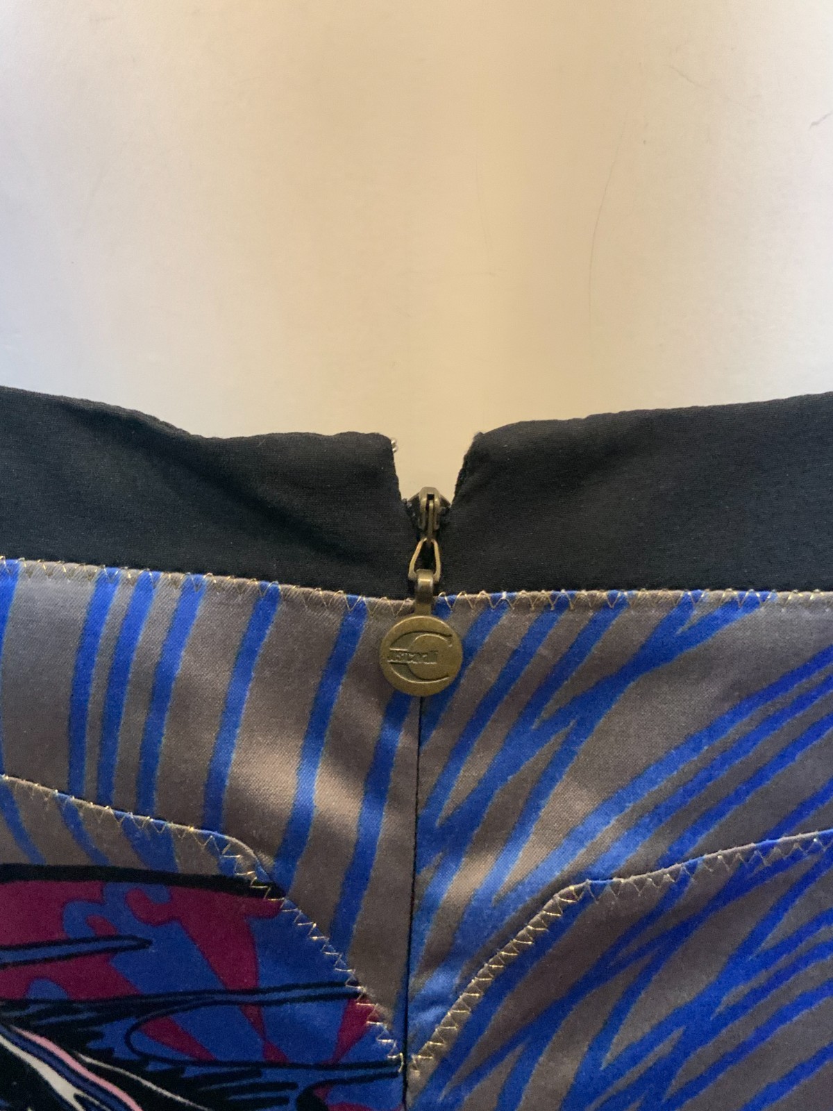 Just Cavalli Geometric Patchwork Gold Stitch Slee… - image 5