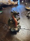 Vintage Green Dragon Figurine with Pink Belly on Wave Base - Fantasy Miniature — photo 4