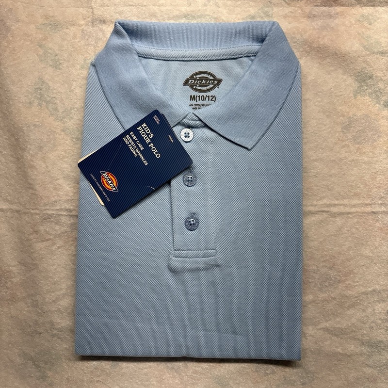 Dickies Boys Short Sleeve Polo M 10/12 Blue