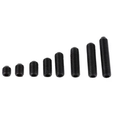 Fdit 200pcs M3 Black Carbon Steel Socket Cup Point Grub Set Screw Assortment 