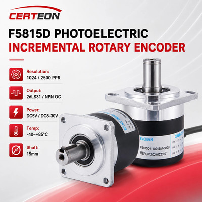 F5815D Incremental Rotary Encoder Optical Encoder 26LS31 RS422 NPN OC DC5V DC8-3