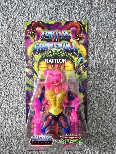 MOTU x TMNT Turtles of Grayskull Rattlor Action Figure He Man Snake Men Retro