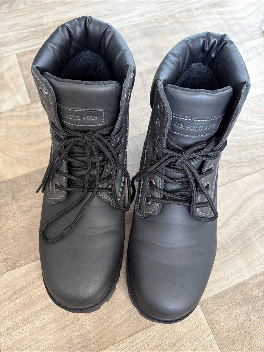 U.S. Polo Assn Men\'s Soren Black Faux Leather Boots Sz 10.5 M Sherpa Lined us polo assn boots products for sale | eBay main image 4