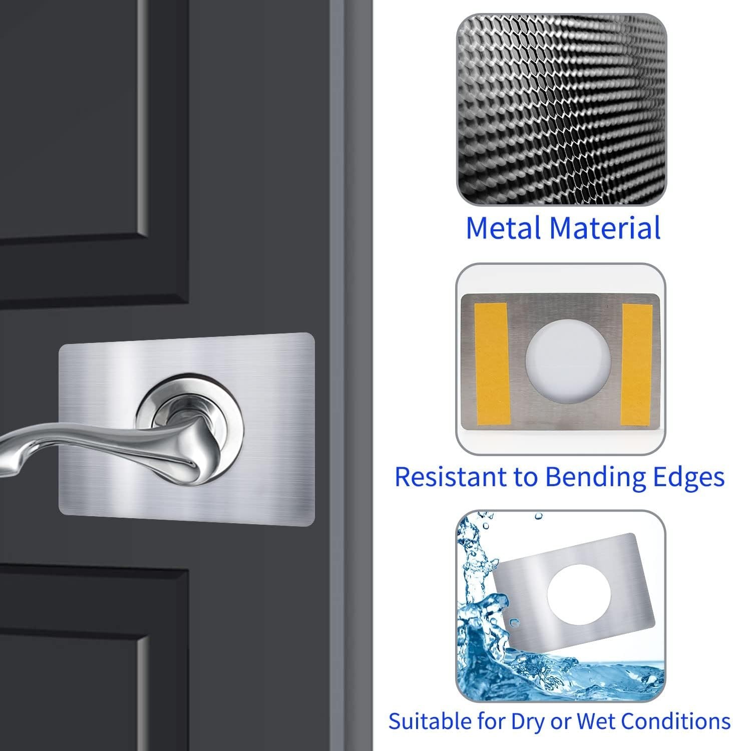 2pcs Door Hole Cover Plate Repair Plate Door Reinforcement Plate for Door Knob