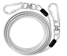 Jenico Dog Tie Out Cable: 15 Ft Dog Lead For Yard Heavy Duty Chain Leash 500 Lbs