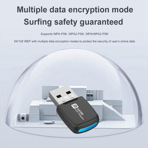 USB WIFI 6 Netzwerkkarte 286Mbps 802.11ax USB Dongle 2,4GHz WiFi Lan Adapte9105 - Bild 8 von 8