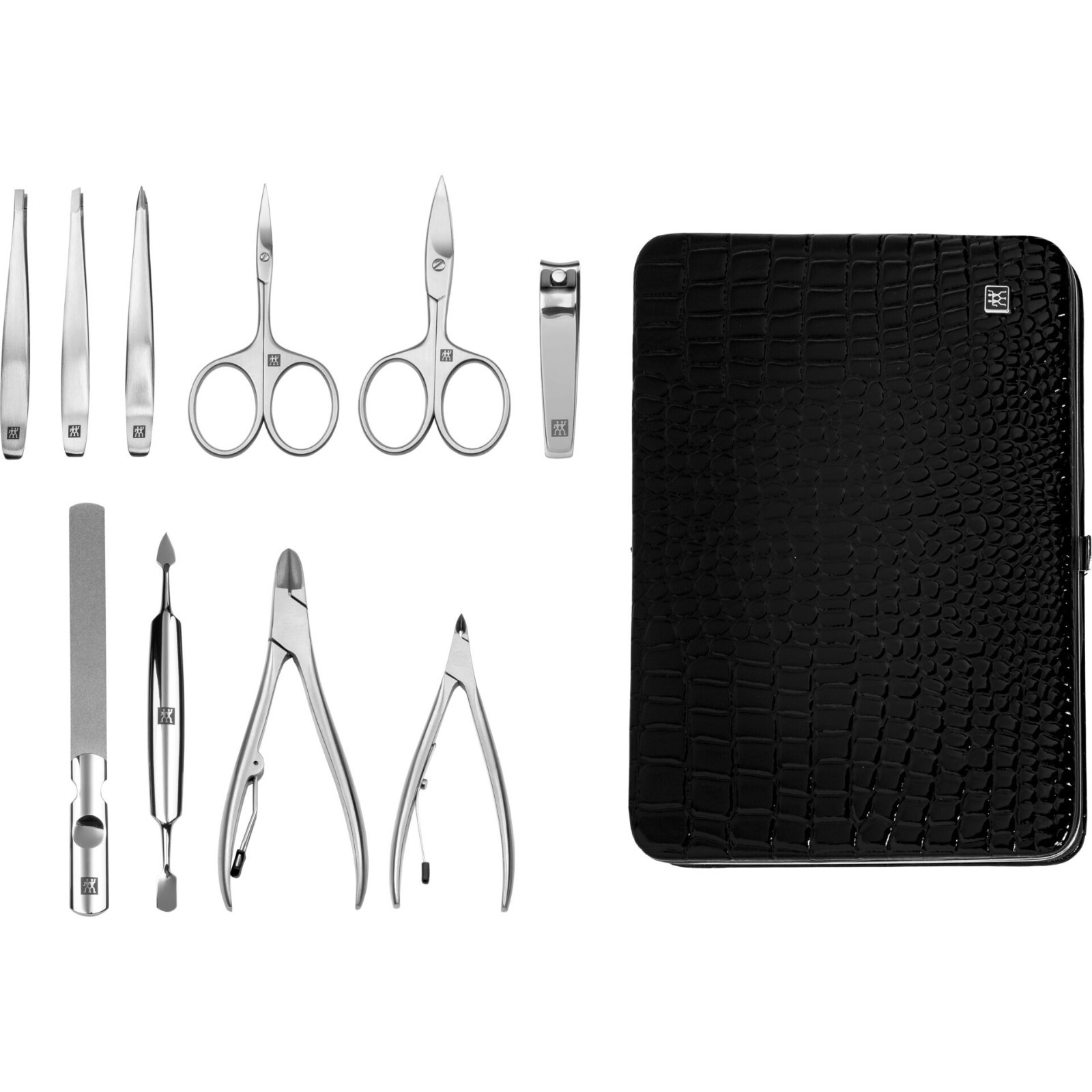 ZWILLING manicure pedicure set 10pcs, leather, black