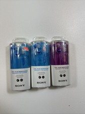 Sony MDREX15AP in-Ear Earbud Headphones with Mic, Lot Of 3. Blue And Purple