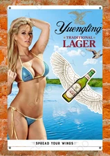 12'' Yuengling Beer Metal Sign Sexy Girl Wall Art Man Cave Decor Read Des..