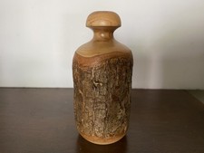 Rustic Hand Turned Live Edge Wood Dry Vase Artisan Primitive Approx 4 Tall