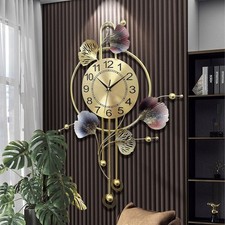Image of Large Decorative Wall Clock - Modern Silent Non-Ticking Wall Clocks - Metal Iron
