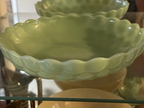 Fire King Jadeite Green Bubble Bowl - 8.5 In - Anchor Hocking - Vintage