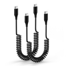 Android Auto USB C Cable Fast Charging, 3FT 6FT Retractable Coiled Type C to C P