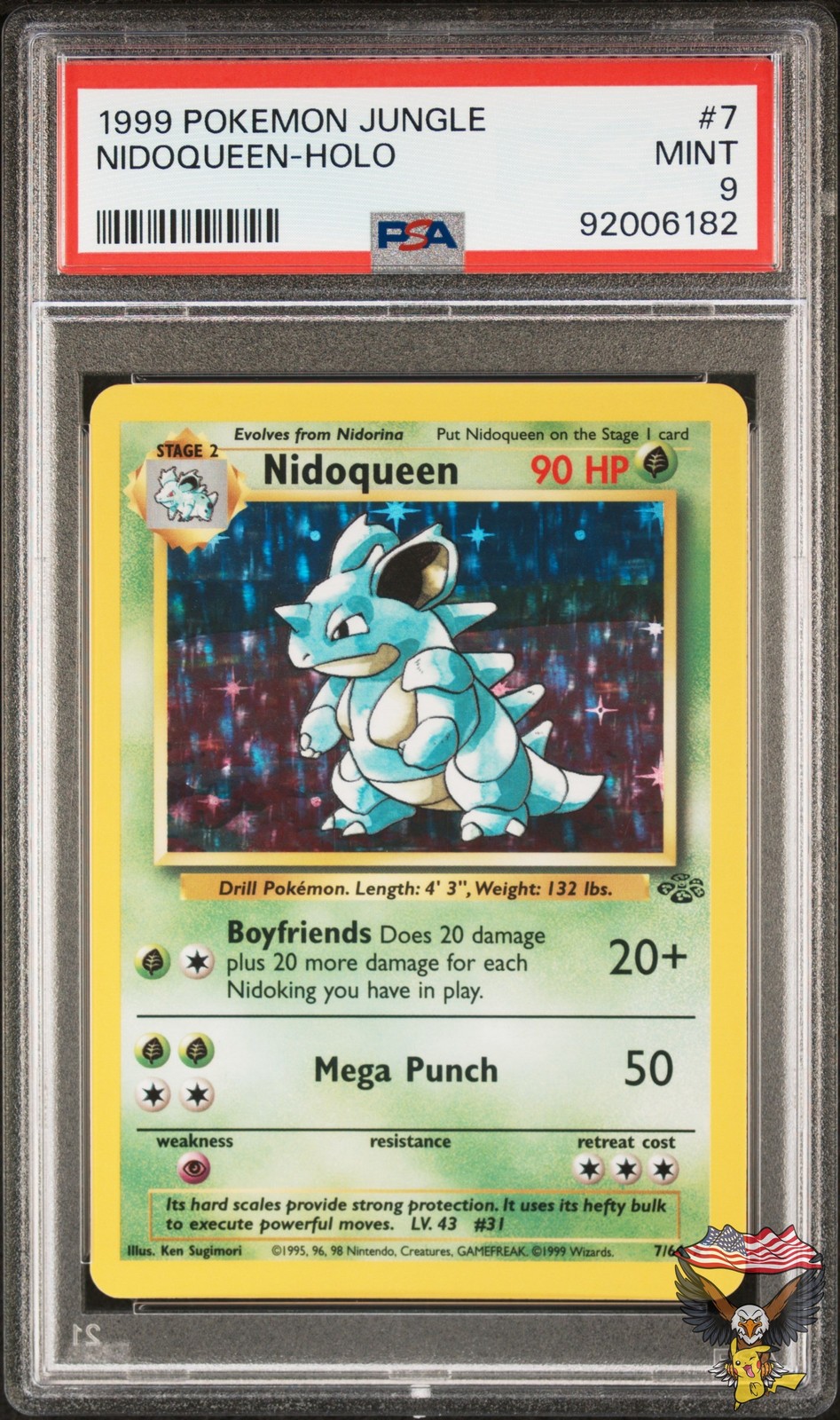 Nidoqueen Holo 7/64 Jungle Pokemon PSA 9