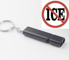Black ICE Warning Whistle Protest Whistles No ICE Extra Loud Safety Alarm SOS