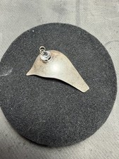 Sterling Silver Modernist Bird Pendant Clear ...