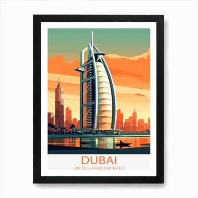 Dubai Vereinigte Arabische Emirate Kunstdruck gerahmtes Wandbild Poster Leinwanddruck Bild