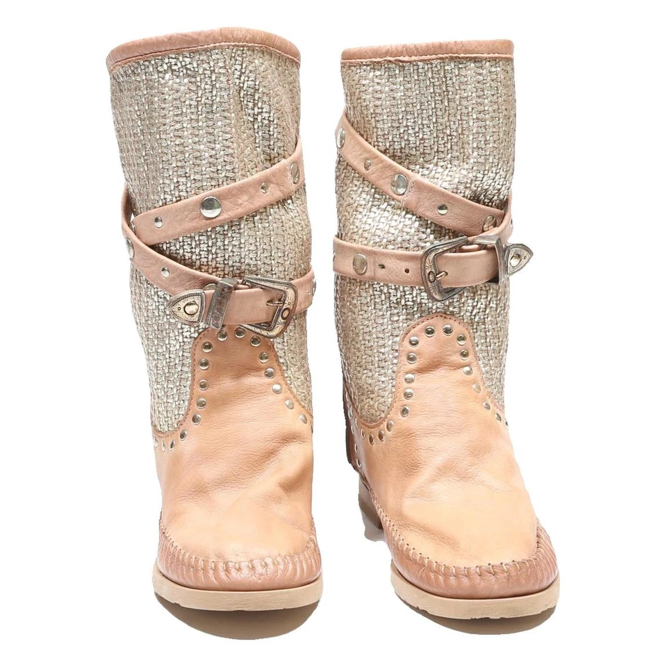 Bottines femme KARMA OF CHARME beige camel et synthétique métallisé UK 4 élégantes - Photo 4/4