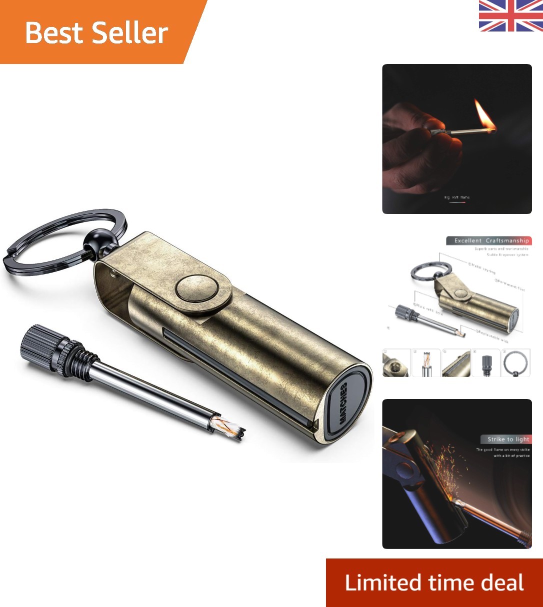 Elegant Vintage Keyring Match Lighter - A Must-Have for Outdoor Enthusiasts