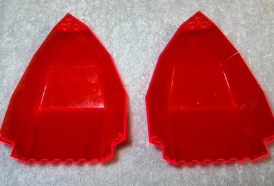 2 Lego Trans-neon Orange  10 x 10 x 12 Quarter Globe set 6983