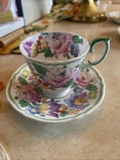 staffordshire fine bone china tea cup set Flowers